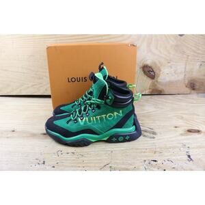 Louis Vuitton Mens 8 Green Black Suede Leather Millennium Ankle Boots Shoes